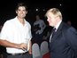 Alastair Cook and Boris Johnson in India on November 28, 2012