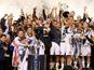 LA Galaxy celebrate as captain Landon Donovan lifts the MLS Cup on December 2, 2012