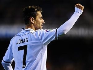 Jonas celebrates scoring for Valencia on April 7, 2013