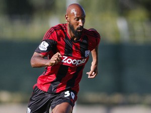 Nicolas Anelka of West Bromwich Albion in action during the pre season friendly match between Puskas FC Academy and West Bromwich Albion at the Varosi Stadium on July 22, 2013