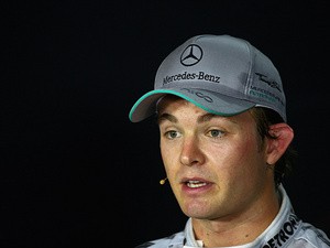 Nico Rosberg speaks to the media after qualifying for the Singapore Formula One Grand Prix on September 21, 2013