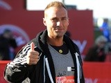Calum Best poses for the camera during the Virgin London Marathon 2012 on April 22, 2012