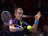 Czech Republic's Lukas Rosol returns a shot to France's Jeremy Chardy during a match at the ninth and final ATP World Tour Masters 1000 tennis tournament on October 28, 2013
