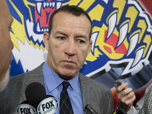 Head coach Kevin Dineen of the Florida Panthers talks to the media following their 4- - kevin-dineen