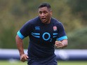 Mako Vunipola looks on during the England training session at Pennyhill Park on October 31, 2013