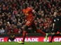 Mamadou Sakho of Liverpool celebrates scoring his team's second goal during the Barclays Premier League match between Liverpool and West Ham United at Anfield on December 7, 2013