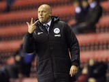 Manager Uwe Rosler of Wigan Athletic gestures during the Sky Bet Championship match between Wigan Athletic and Bolton Wanderers at the DW Stadium on December 15, 2013