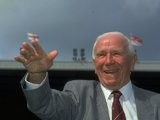 Sir Matt Busby poses for a photograph on January 01, 1991.