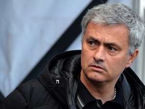 Chelsea manager Jose Mourinho prior to kick-off against Swansea in the Premier League match on April 13, 2014