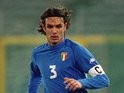 Defender Paolo Maldini in action for Italy against England on February 28, 2001.