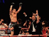 Carl Froch celebrates his win over George Groves during the IBF & WBA World Super Middleweight Title Fight at Wembley Stadium on May 31, 2014