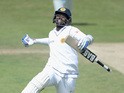 Angelo Mathews of Sri Lanka celebrates reaching his century during day four of 2nd Investec Test match between England and Sri Lanka at Headingley Cricket Ground on June 23, 2014