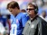 Offensive coordinator Ben McAdoo and quarterback Eli Manning #10 of the New York Giants look on from the sideline against the Arizona Cardinals on September 14, 2014