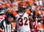 Jeremy Hill #32 of the Cincinnati Bengals celebrates after scoring a touchdown during the third quarter against the Atlanta Falcons on September 14, 2014