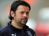 Paul Hartley manager of Dundee during the Pre Season Friendly match between Morecambe and Dundee at the Globe Arena on July 19, 2014