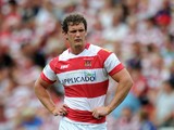 Sean O'Loughlin of Wigan Warriors looks on during the Tetley's Challenge Cup Semi-Final between Wigan Warriors and London Broncos at Leigh Sports Village on July 27, 2013