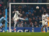 Seydou Doumbia of CSKA Moscow scores the opening goal during the UEFA Champions League Group E match between Manchester City and CSKA Moscow on November 5, 2014