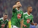 Saint-Etienne's Dutch forward Ricky Van Wolfswinkel celebrates after scoring a goal during the French L1 football match against Bastia on December 6, 2014