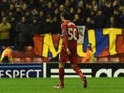 Liverpool's Serbian midfielder Lazar Markovic leaves the field after being sent off during the UEFA Champions League group B football match against Basel on December 9, 2014