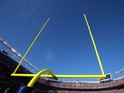 A general view of the goal post against the blue sky as the Denver Broncos host the San Diego Chargers during NFL action at Invesco Field at Mile High on November 22, 200