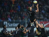 George Kruis of Saracens in action during the Aviva Premiership match between Saracens and London Irish at Allianz Park on January 03, 2015 