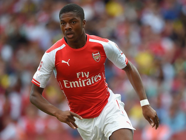 Chuba Akpom of Arsenal in action during the Emirates Cup match between Arsenal and AS Monaco at the Emirates Stadium on August 3, 2014 