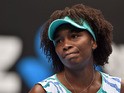 Venus Williams of the US reacts during her women's singles match against Madison Keys of the US on day ten of the 2015 Australian Open tennis tournament in Melbourne on January 28, 2015
