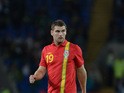 Sam Vokes of Wales in action during the International Friendly match between Wales v Ireland at the Cardiff City Stadium on August 14, 2013