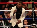 Jamie Foxx sings the national anthem of the United States of America before the welterweight unification championship bout between Floyd Mayweather Jr. and Manny Pacquiao on May 2, 2015