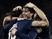 Paris Saint-Germain's Brazilian defender Maxwell is congratuled by teammates after scoring a goal during the French L1 football match between Paris Saint-Germain and Guingamp on May 8, 2015