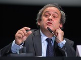 UEFA president Michel Platini talks about Sepp Blatter during a press conference on May 29, 2015