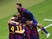 Gerard Pique of Barcelona (top) celebrates with team mates after the goal scored by Ivan Rakitic during the UEFA Champions League Final between Juventus and FC Barcelona at Olympiastadion on June 6, 2015