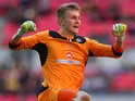 Will Norris of Cambridge United celebrates his teams first goal during the FA Carlsberg Trophy Final 2014 at Wembley Stadium on March 23, 2014