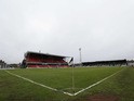 A general view of Blundell Park ahead of the Vanarama Football Conference League match between Grimsby Town and Eastleigh FC at Blundell Park on May 3, 2015