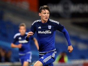 Joe Mason of Cardiff City during the pre season friendly match between Cardiff City and Watford at Cardiff City Stadium on July 28, 2015