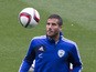 Israels forward Tomer Hemed takes part in a training session at the Sammy Ofer Stadium in the Israeli coastal city of Haifa, on March 27, 2015