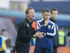 Gary Locke Kilmarnock manager during the Scottish premiership match between Kilmarnock and Celtic at Rugby Park on August 12, 2015