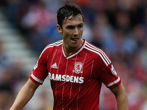 Stewart Downing of Middlesbrough in action during the Sky Bet Championship match between Middlesbrough v Bristol City at Riverside Stadium on August 22, 2015