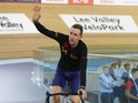 Sir Bradley Wiggins of Great Britain and Team Wiggins celebrates after breaking the UCI One Hour Record at Lee Valley Velopark Velodrome on June 7, 2015 in London, England.