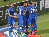  Daniele De Rossi of Italy celebrates after scoring the opening goal during the UEFA EURO 2016 Qualifier match between Italy and Bulgaria on September 6, 2015 in Palermo, Italy.
