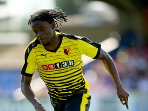 Juan Carlos Paredes of Watford during the Pre Season Friendly match between AFC Wimbledon and Watford at The Cherry Red Records Stadium on July 11, 2015