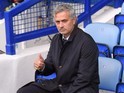 Chelsea boss Jose Mourinho gives the thumbs-up prior to his side's clash with Everton on September 12, 2015