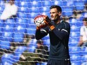 Spurs keeper Hugo Lloris warms up prior to the game with Crystal Palace on September 20, 2015