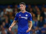 Gary Cahill of Chelsea in action during the Pre Season Friendly match between Chelsea and Fiorentina at Stamford Bridge on August 5, 2015