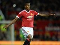 Antonio Valencia of Manchester United during the Capital One Cup Third Round match between Manchester United and Ipswich Town at Old Trafford on September 23, 2015 in Manchester, England. 