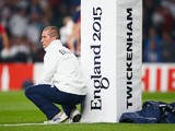 Stuart Lancaster, Head Coach of England looks on during the 2015 Rugby World Cup Pool A match between England and Australia at Twickenham Stadium on October 3, 2015 in London, United Kingdom. 