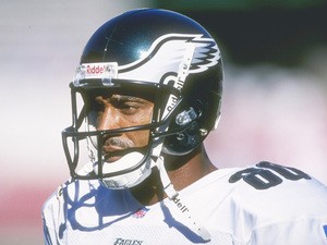 Wide receiver Irving Fryar of the Philadelphia Eagles stands on the field during a game against the Arizona Cardinals at Sun Devil Stadium in Tempe, Arizona on November 24, 1996