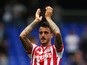Joselu of Stoke City applauds the fans following the Barclays Premier League match between Tottenham Hotspur and Stoke City on August 15, 2015