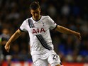 Kevin Wimmer of Tottenham Hotspur on the ball during the UEFA Europa League Group J match between Tottenham Hotspur FC and Qarabag FK at White Hart Lane on September 17, 2015 in London, United Kingdom.