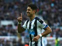 Ayoze Perez of Newcastle United celebrates as he scores their third goal during the Barclays Premier League match between Newcastle United and Norwich City at St James' Park on October 18, 2015 in Newcastle upon Tyne, England.